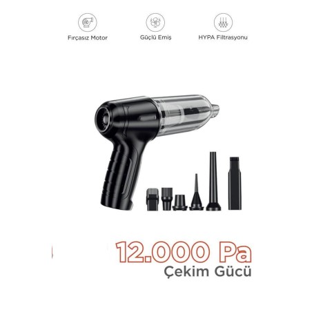 Mini Çok Fonksiyonlu Üflemeli Şarjlı Araç Süpürgesi | 12.000Pa Güç – El Süpürgesi