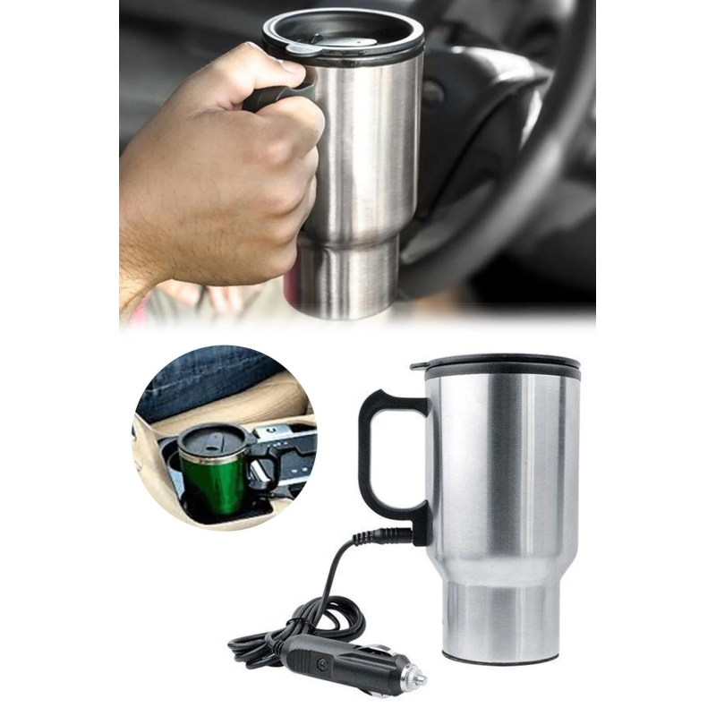 Araç içi Su Isıtıcılı Termos Bardak Çakmak Girişli Araç Içi Kettle