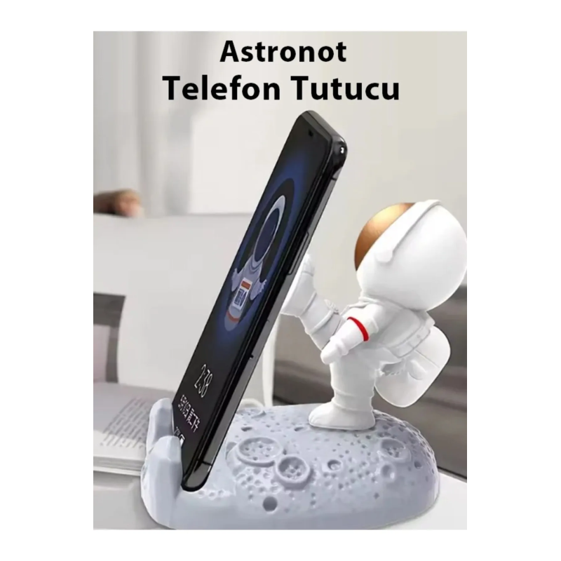 Astronot Telefon Tutucu Masaüstü Dekoratif Stand