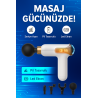 Beyaz Darbeli Titreşimli Şarjlı Sporcu Masaj Tabancası Masaj Aleti Kas Egzersiz Aleti