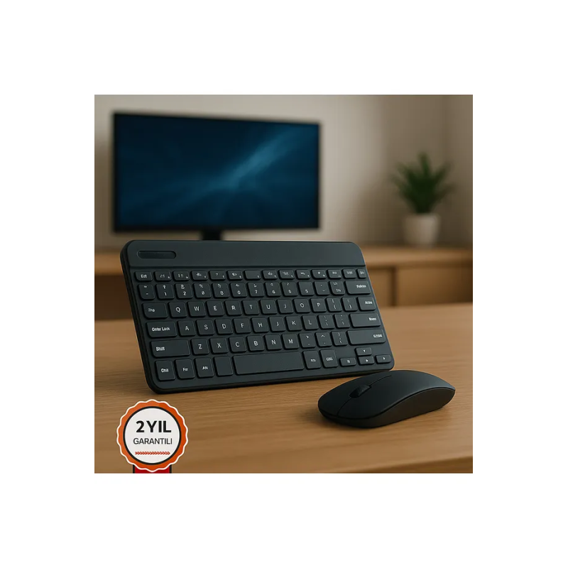 Bluetooh Uyumlu Kablosuz Klavye Mouse Seti